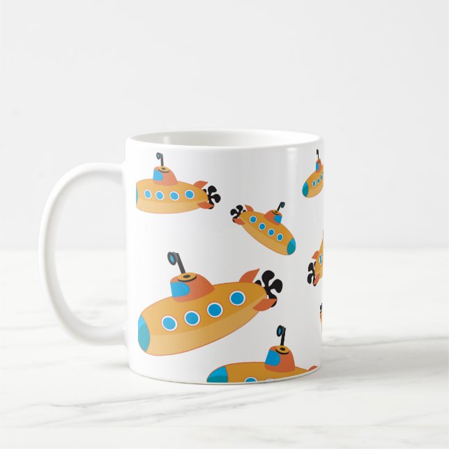 Cute Submarine Pattern Coffee Mug (Left)
