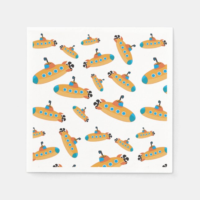 Cute Submarine Pattern Kids Party  Napkin (Front)