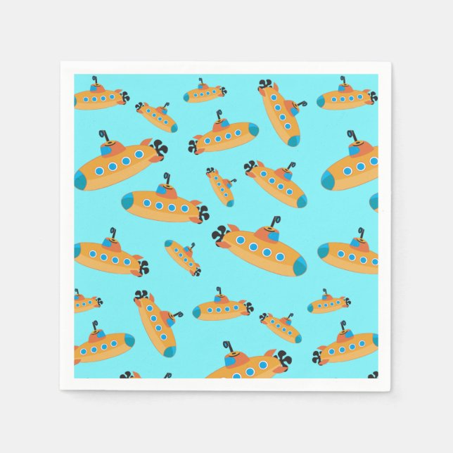 Cute Submarine Pattern Kids Party  Napkin (Front)