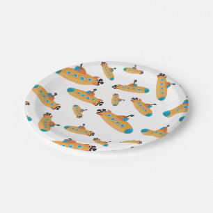 Cute Submarine Pattern Kids Party Paper Plate