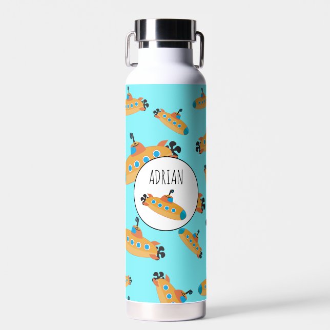 Cute Submarine Pattern School Water Bottle (Front)