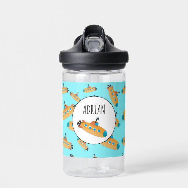 Cute Submarine Pattern School Water Bottle (Front)