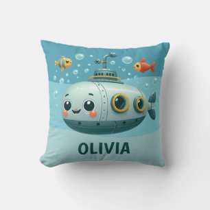 Cute Submarine Under the Sea Cushion