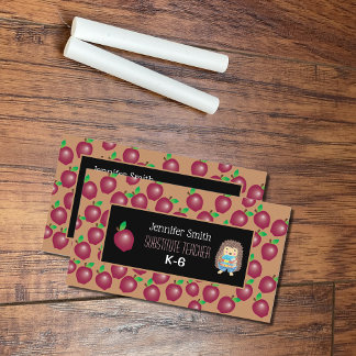 Cute Substitute Teacher Business Card