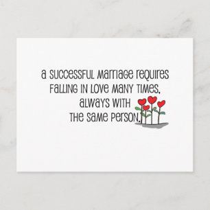 Cute, "Successful Marriage" quote Postcard