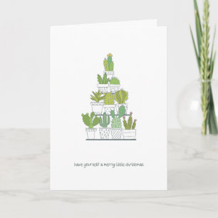 Cute Succulent And Cactus Christmas Card