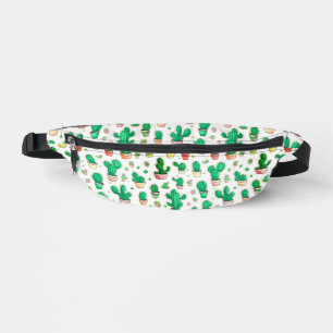 Cute Succulent  Cactus Colourful Watercolor Patter Bum Bags