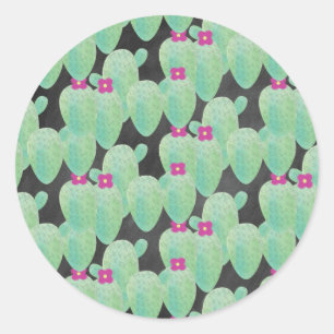 Cute Succulent Cactus    Houseplants Watercolored  Classic Round Sticker