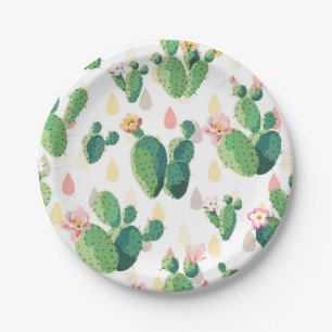 Cute Succulent Lovely Cactus Paper Plates