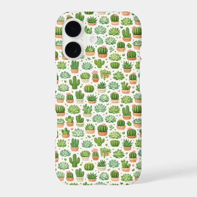 Cute Succulent Plant Seamless Pattern (Back)