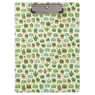 Cute Succulent Plant Seamless Pattern Clipboard