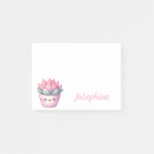 Cute Succulent Pot Personalised Girly Name Post-it Notes