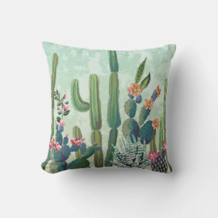 Cute Succulents: Vintage Cactus Pattern Cushion