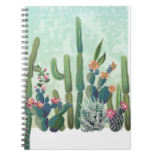 Cute Succulents: Vintage Cactus Pattern Notebook