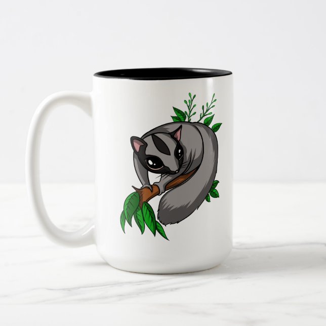 Cute Sugar Glider Pet Animal Two-Tone Coffee Mug (Left)