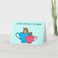 Cute Sugar Gliders in Tea Cups Personalised