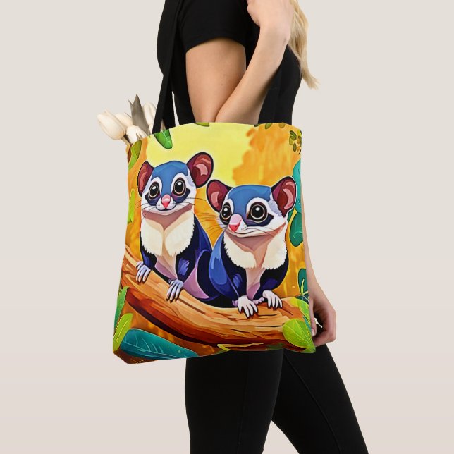 Cute Sugar Gliders Tote Bag (Close Up)