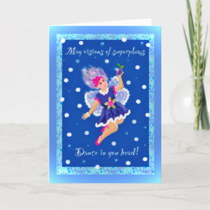 Cute Sugar Plum Fairy Holiday Card