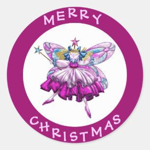 Cute Sugar Plum Fairy Jewel Christmas Stickers