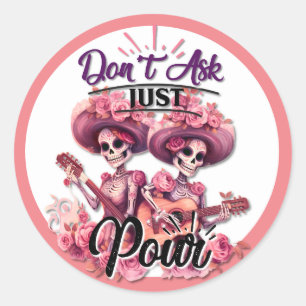 Cute Sugar Skull  Classic Round Sticker