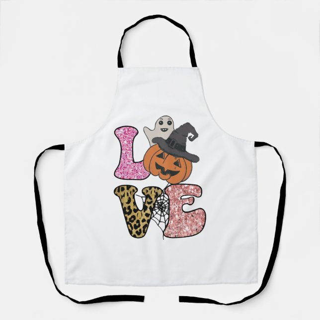 cute sugar skull dog rottweiler skull halloween apron (Front)