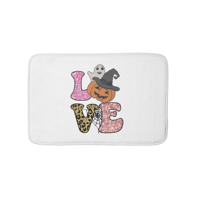 cute sugar skull dog rottweiler skull halloween bath mat (Front)