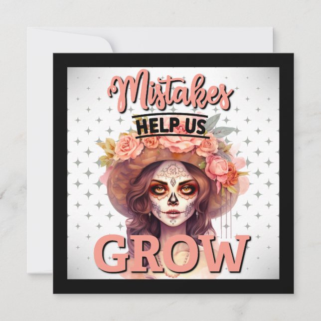 Cute Sugar Skull  Holiday Card (Front)