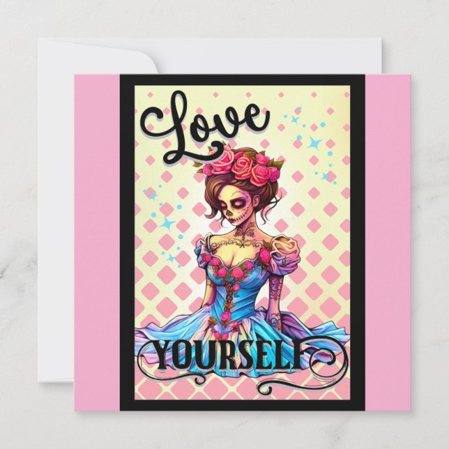 Cute Sugar Skull  Holiday Card (Front)