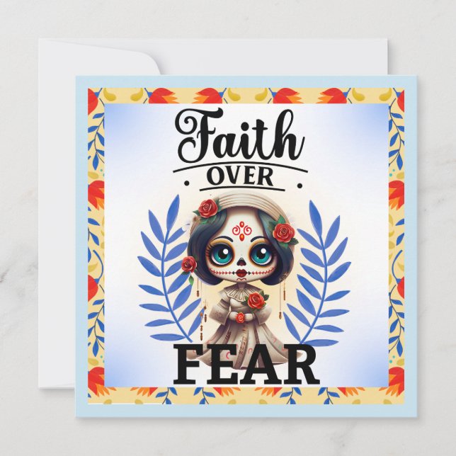 Cute Sugar Skull  Holiday Card (Front)