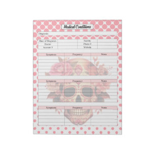 Cute Sugar Skull Medical Condition Notes