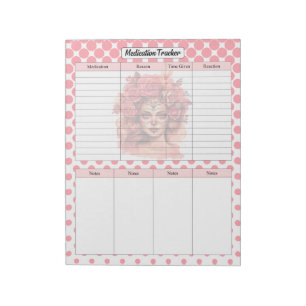 Cute Sugar Skull Medication Tracker Notepad