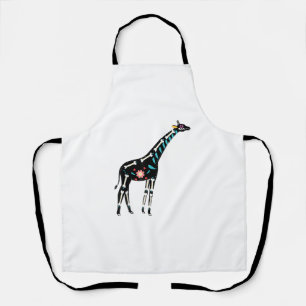 Cute Sugar Skull Mexican Giraffe Halloween Day Of Apron