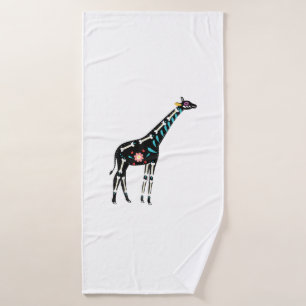 Cute Sugar Skull Mexican Giraffe Halloween Day Of Bath Towel