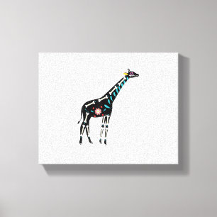 Cute Sugar Skull Mexican Giraffe Halloween Day Of Canvas Print