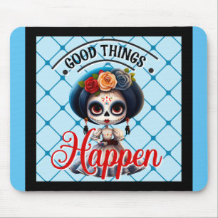Cute Sugar Skull Mouse Mat
