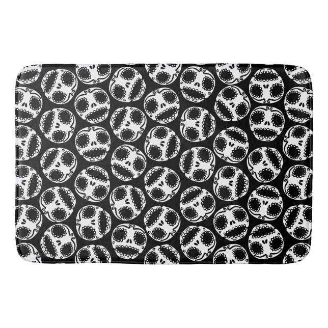 Cute Sugar Skull Pattern Bath Mat (Front)