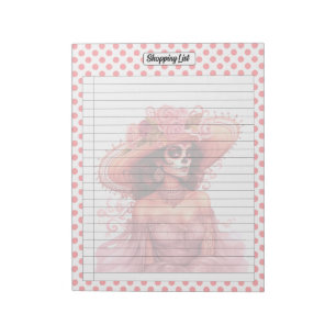 Cute Sugar Skull Shopping List Notepad