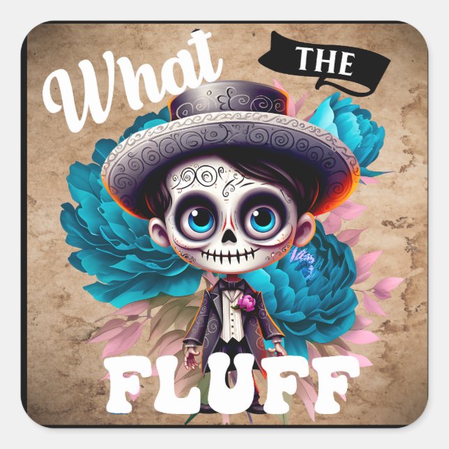 Cute Sugar Skull  Square Sticker (Front)