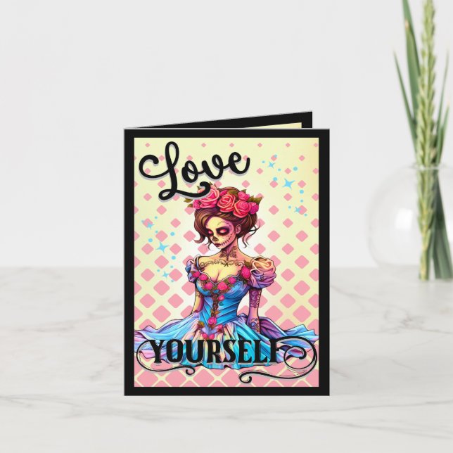 Cute Sugar Skull  Thank You Card (Front)