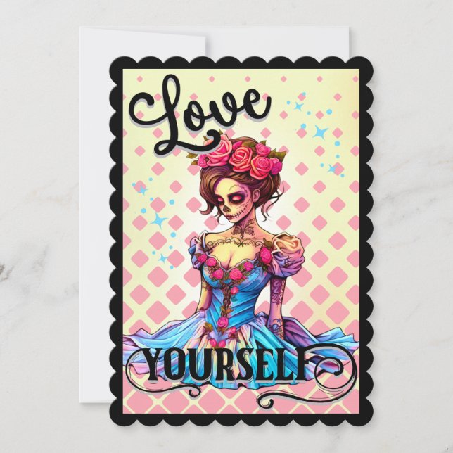 Cute Sugar Skull  Thank You Card (Front)
