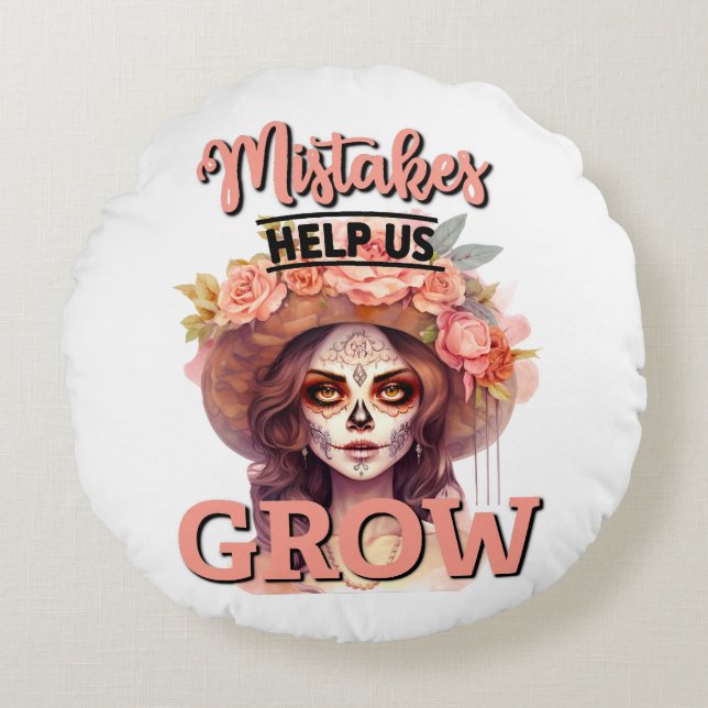 Cute Sugar Skull Throw Pillow (Front)