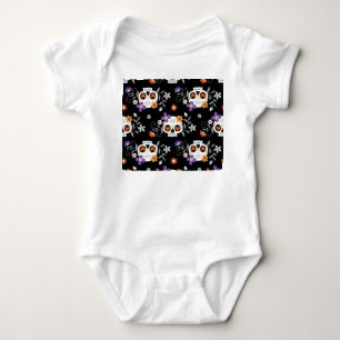 Cute Sugar Skulls Hand Drawn Baby Bodysuit