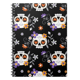Cute Sugar Skulls Hand Drawn Notebook