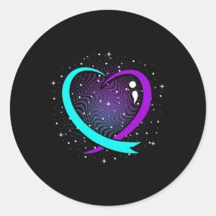 Cute Suicide Awareness Heart Happy Support Graphic Classic Round Sticker