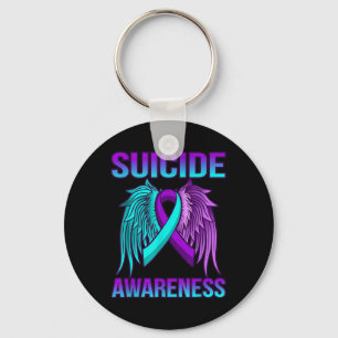 Cute Suicide Awareness Wings Happy Support Graphic Key Ring