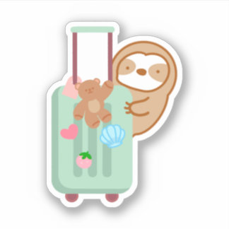 Cute Suitcase Travelling Sloth