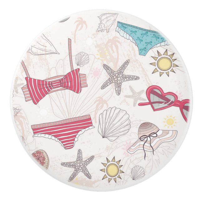 Cute Summer Abstract Pattern Ceramic Knob (Front)
