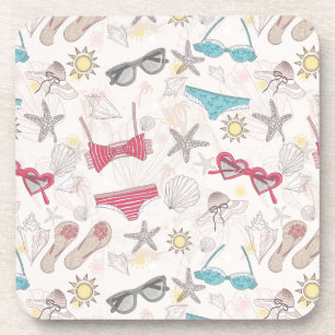 Cute Summer Abstract Pattern Coaster