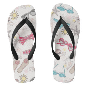 Cute Summer Abstract Pattern Flip Flops