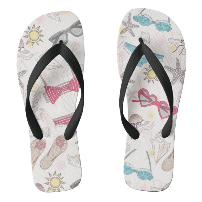 Cute Summer Abstract Pattern Flip Flops (Footbed)